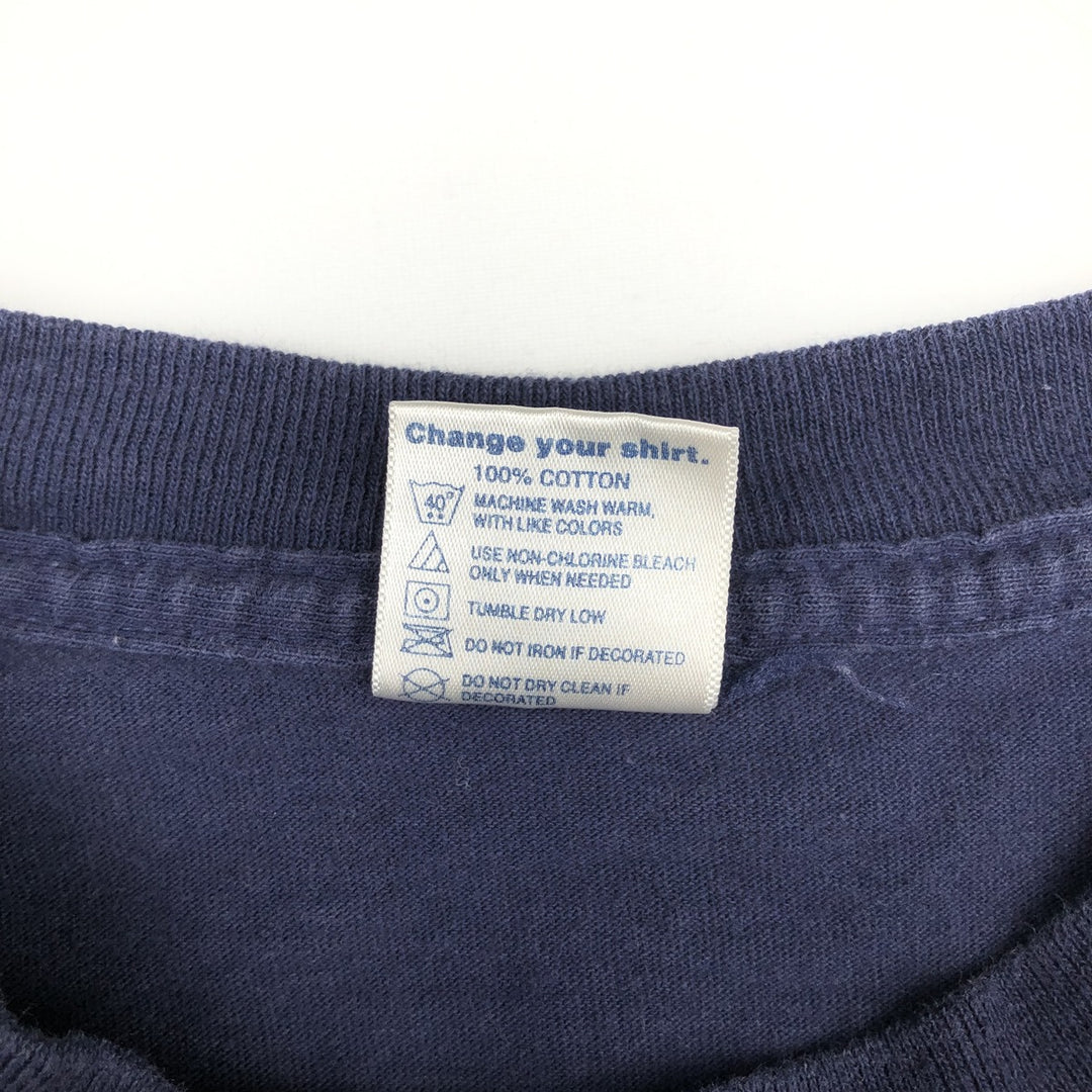 Delta Long-Sleeve T-Shirt (Men's Size L) cotton navy blue type Vintage Second Hand