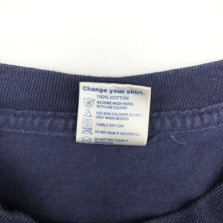Delta Long-Sleeve T-Shirt (Men's Size L) cotton navy blue type Vintage Second Hand