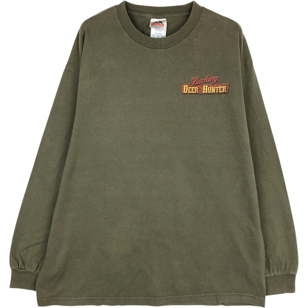 ALSTYLE Long T-Shirt, Men's XL cotton Khaki type Vintage Second Hand