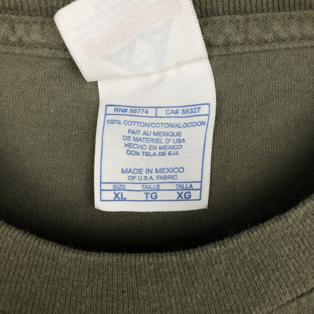 ALSTYLE Long T-Shirt, Men's XL cotton Khaki type Vintage Second Hand