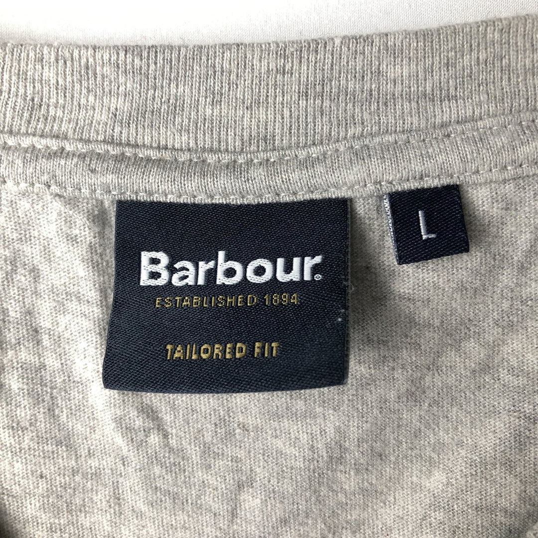Barbour Tailored Fit Long-Sleeve T-Shirt (Men's Size L) cotton gray type Vintage Second Hand