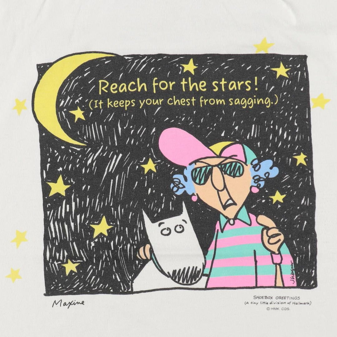 80s-90'S SHOEBOX GREETINGS Print T-Shirt, Made in USA, Men's XL equivalent, Vintage cotton white type Vintage Second Hand