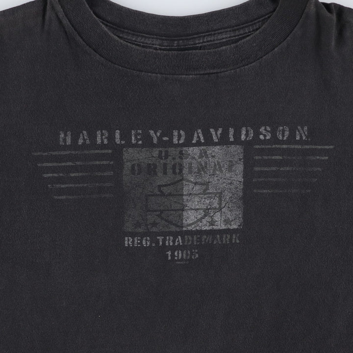 2000'S Harley-Davidson Motorcycle T-shirt, Men's Size XL (approx.) cotton black type Vintage Second Hand