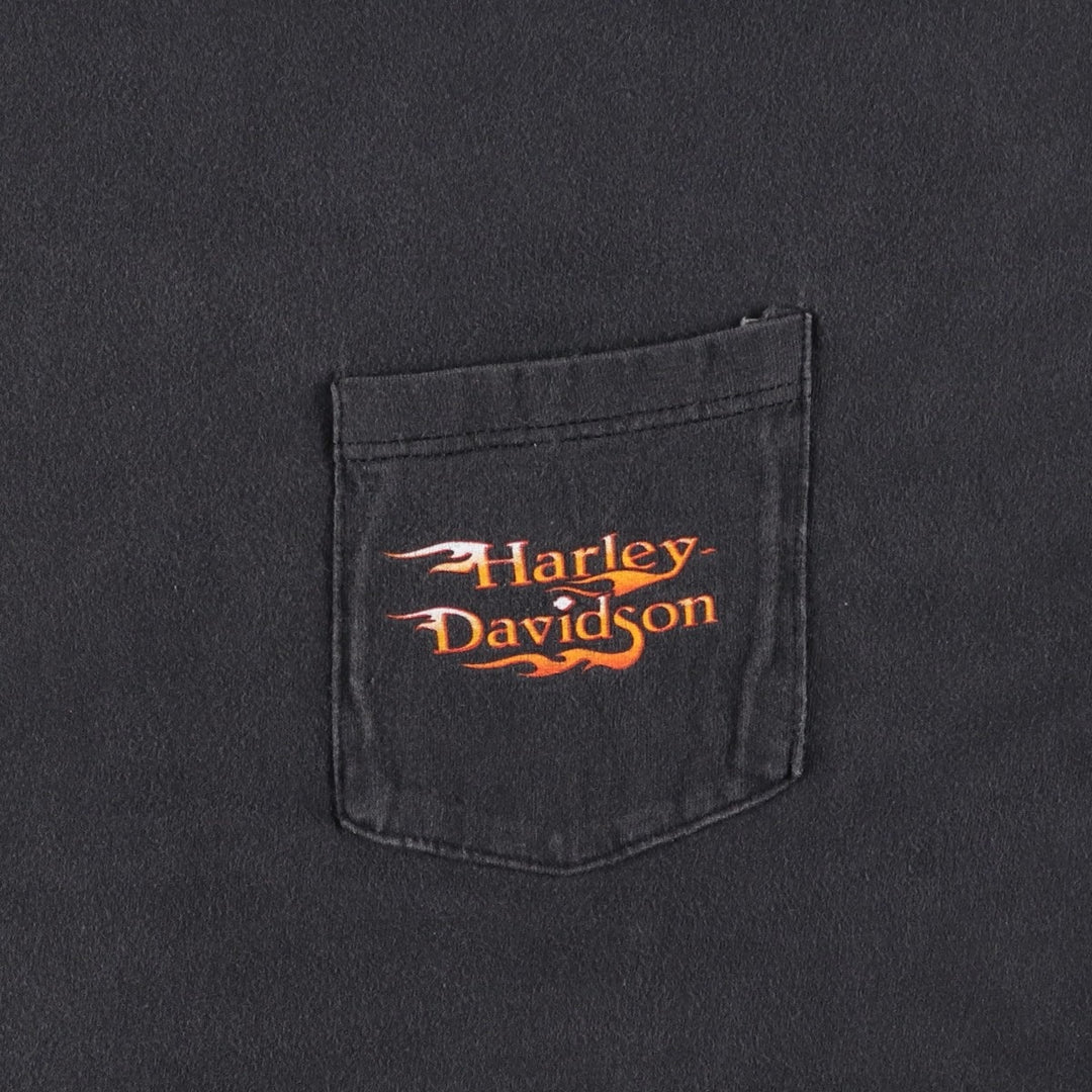 Harley-Davidson Motorcycle Bike T-shirt for men (XL size) unclear black type Vintage Second Hand