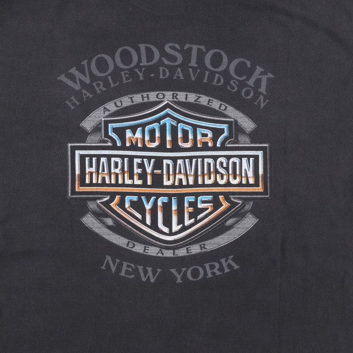 Harley-Davidson Motorcycle Bike T-shirt for men (XL size) unclear black type Vintage Second Hand