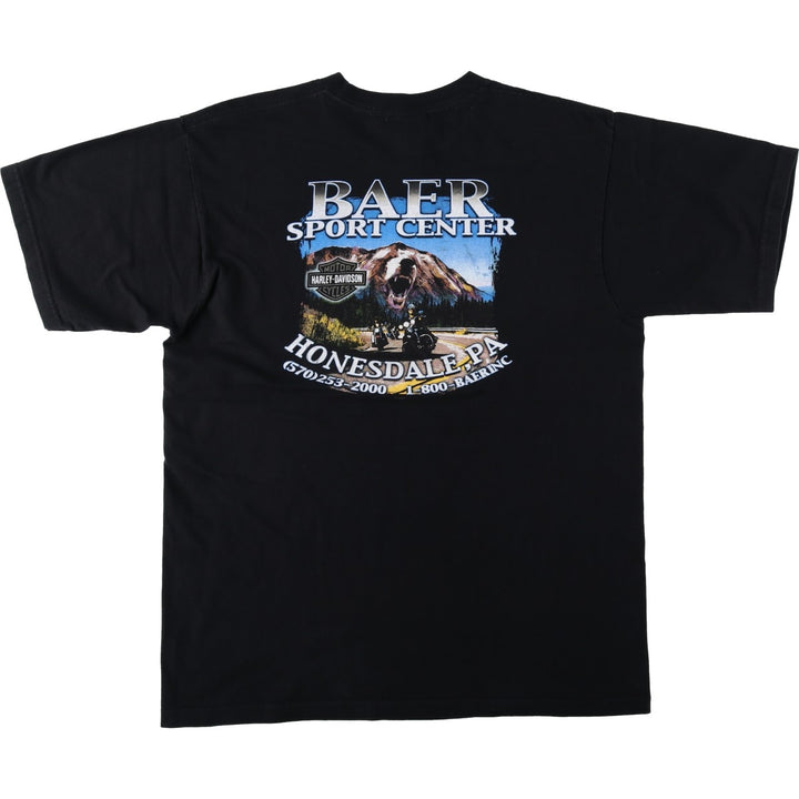 Harley-Davidson Motorcycle T-Shirt, Made in USA, Men's Size XL (Equivalent), Vintage. cotton white type Vintage Second Hand