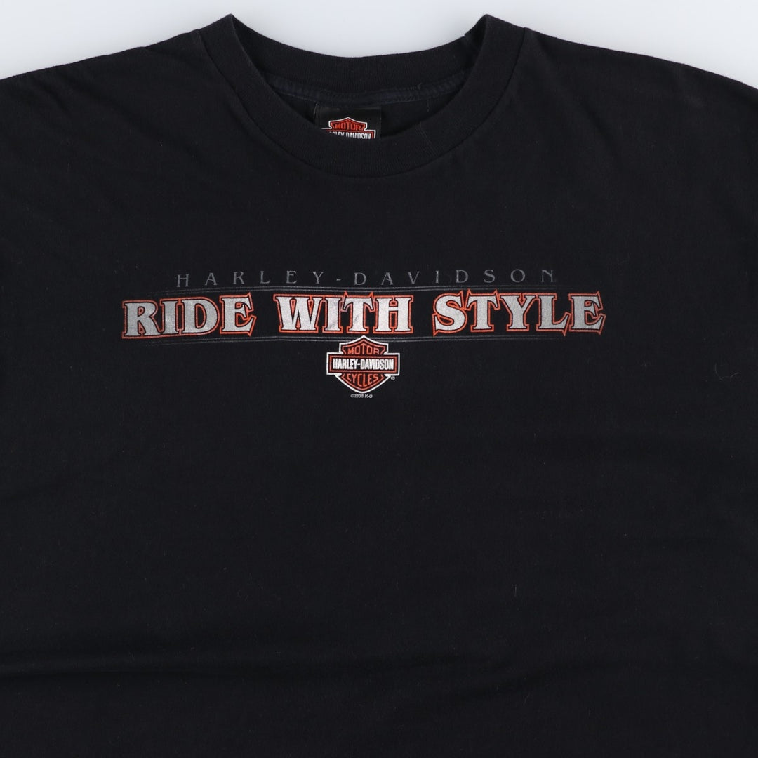 Harley-Davidson Motorcycle T-Shirt, Made in USA, Men's Size XL (Equivalent), Vintage. cotton white type Vintage Second Hand