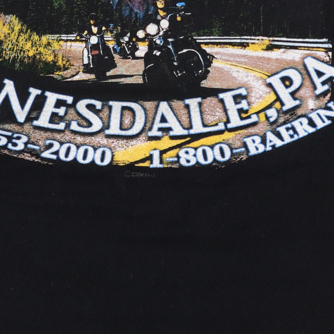 Harley-Davidson Motorcycle T-Shirt, Made in USA, Men's Size XL (Equivalent), Vintage. cotton white type Vintage Second Hand