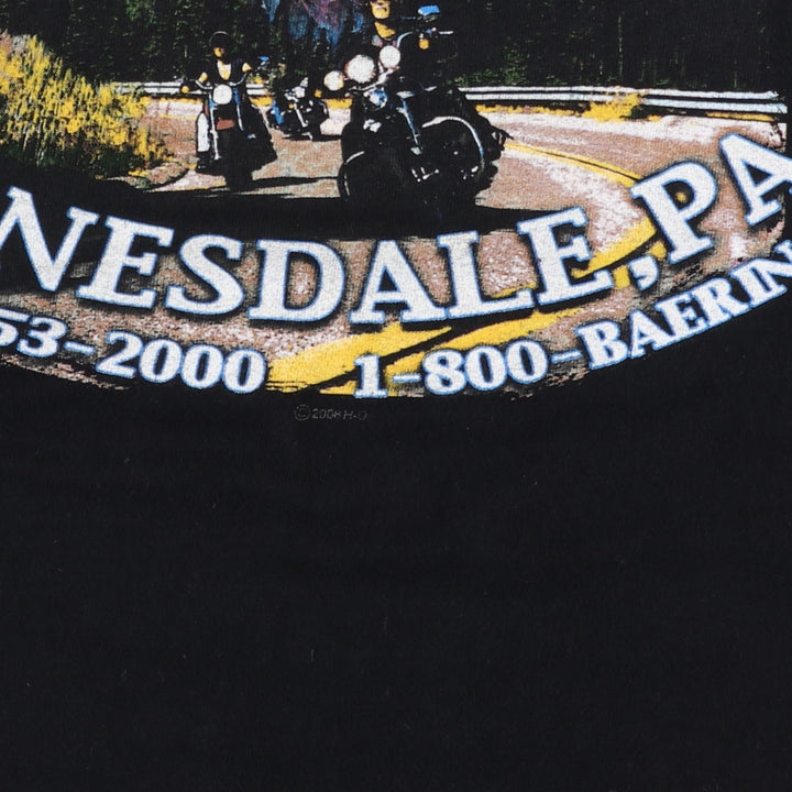 Harley-Davidson Motorcycle T-Shirt, Made in USA, Men's Size XL (Equivalent), Vintage. cotton white type Vintage Second Hand