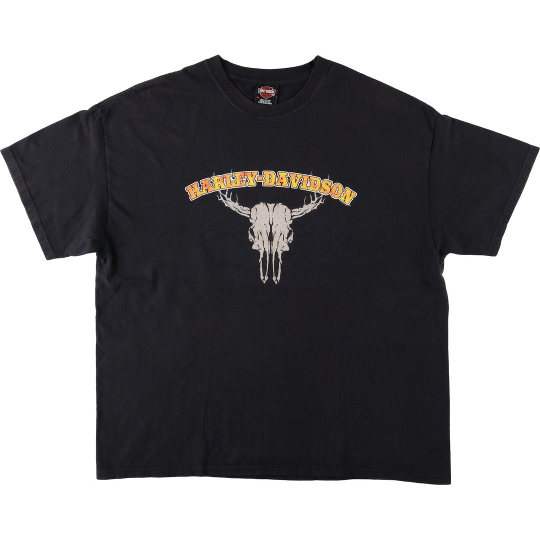 Harley-Davidson Motorcycle T-Shirt, Made in USA, Men's XXL (approx.) cotton black type Vintage Second Hand
