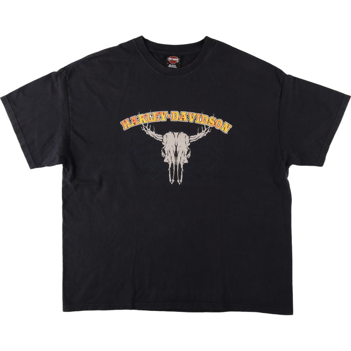 Harley-Davidson Motorcycle T-Shirt, Made in USA, Men's XXL (approx.) cotton black type Vintage Second Hand