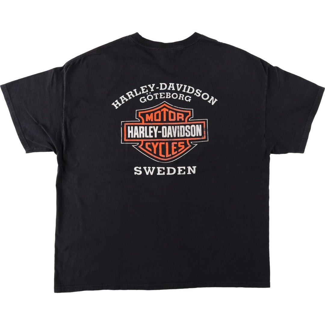Harley-Davidson Motorcycle T-Shirt, Made in USA, Men's XXL (approx.) cotton black type Vintage Second Hand