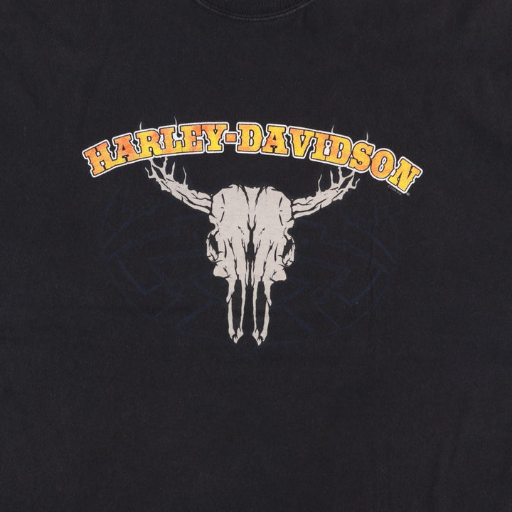 Harley-Davidson Motorcycle T-Shirt, Made in USA, Men's XXL (approx.) cotton black type Vintage Second Hand