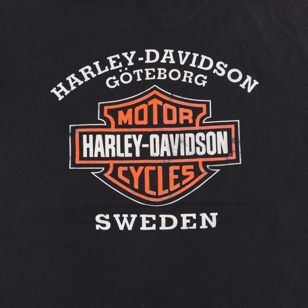 Harley-Davidson Motorcycle T-Shirt, Made in USA, Men's XXL (approx.) cotton black type Vintage Second Hand