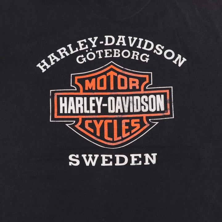 Harley-Davidson Motorcycle T-Shirt, Made in USA, Men's XXL (approx.) cotton black type Vintage Second Hand