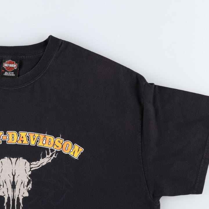 Harley-Davidson Motorcycle T-Shirt, Made in USA, Men's XXL (approx.) cotton black type Vintage Second Hand