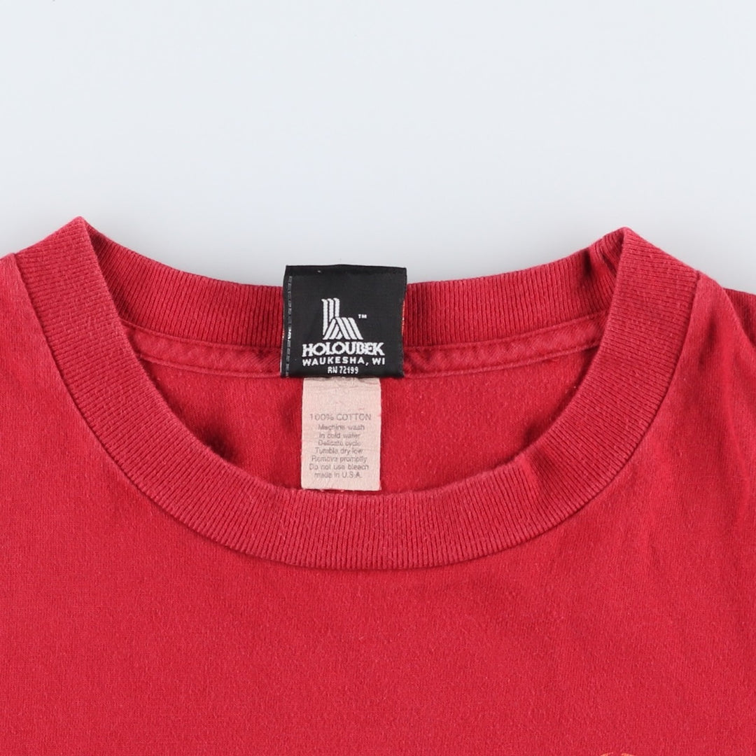 Harley-Davidson Motorcycle T-Shirt, Made in USA, Men's Size L (approx.) cotton red type Vintage Second Hand