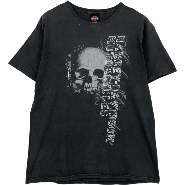 Harley-Davidson Skull Pattern Motorcycle Bike T-shirt Men's L size cotton Charcoal Vintage Second Hand