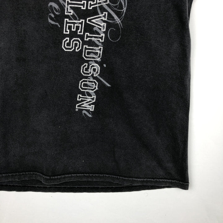 Harley-Davidson Skull Pattern Motorcycle Bike T-shirt Men's L size cotton Charcoal Vintage Second Hand