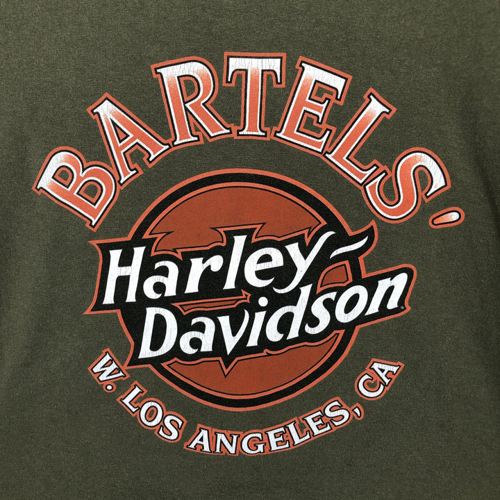 00'S Harley-Davidson Motorcycle Bike T-shirt Made in USA Men's XL cotton Khaki type Vintage Second Hand