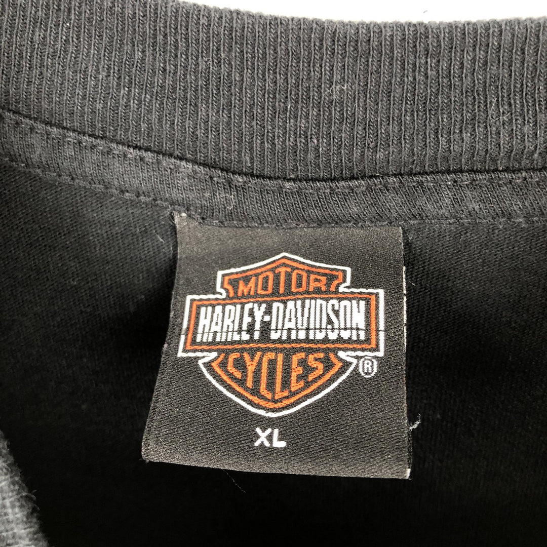 00'S Harley-Davidson Skull Pattern Motorcycle Bike T-shirt Made in USA Men's XL cotton black type Vintage Second Hand