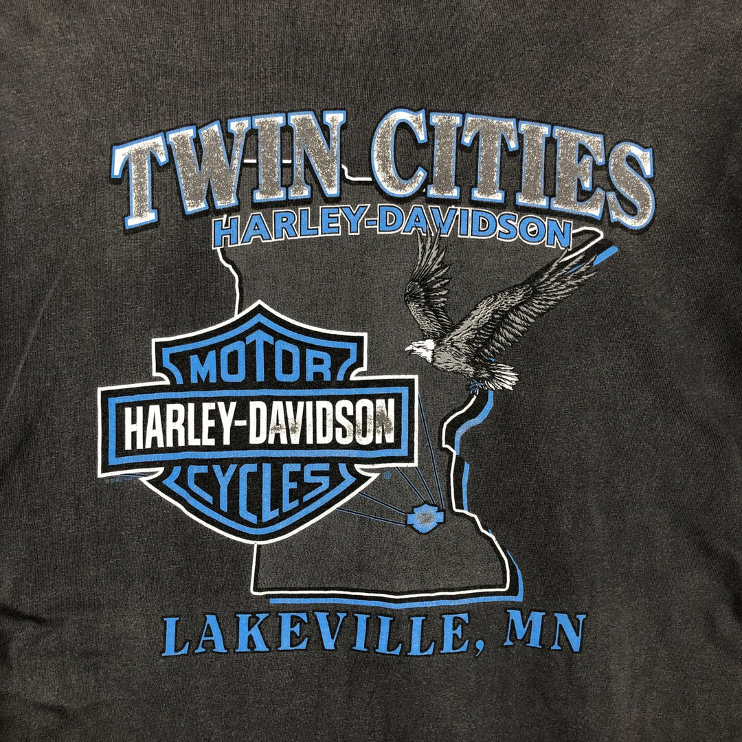 Harley-Davidson Eagle Pattern Motorcycle Bike T-shirt Men's XL unclear Charcoal Vintage Second Hand