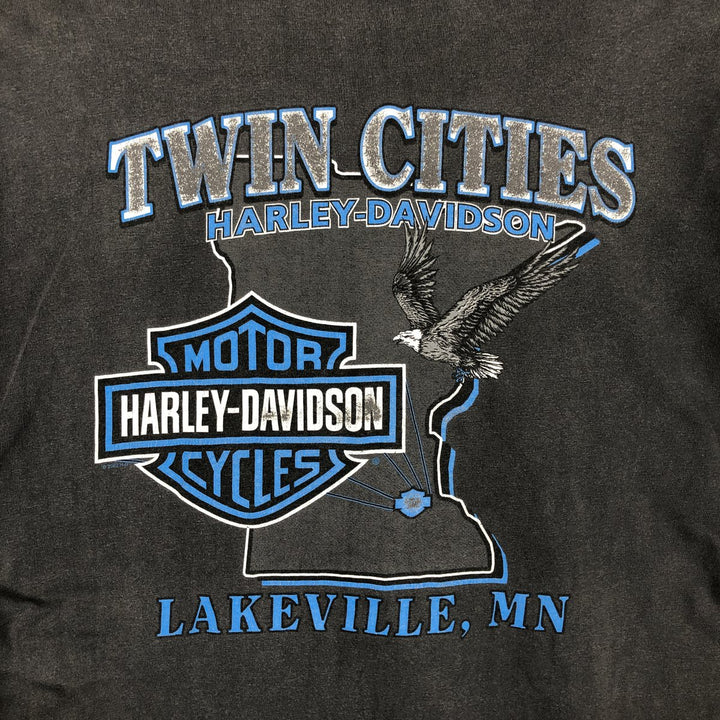Harley-Davidson Eagle Pattern Motorcycle Bike T-shirt Men's XL unclear Charcoal Vintage Second Hand