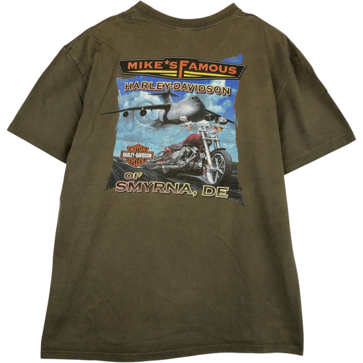 Harley-Davidson Motorcycle Bike T-shirt, Men's XL size cotton Khaki type Vintage Second Hand