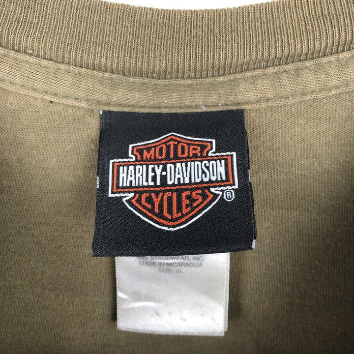 Harley-Davidson Motorcycle Bike T-shirt, Men's XL size cotton Khaki type Vintage Second Hand