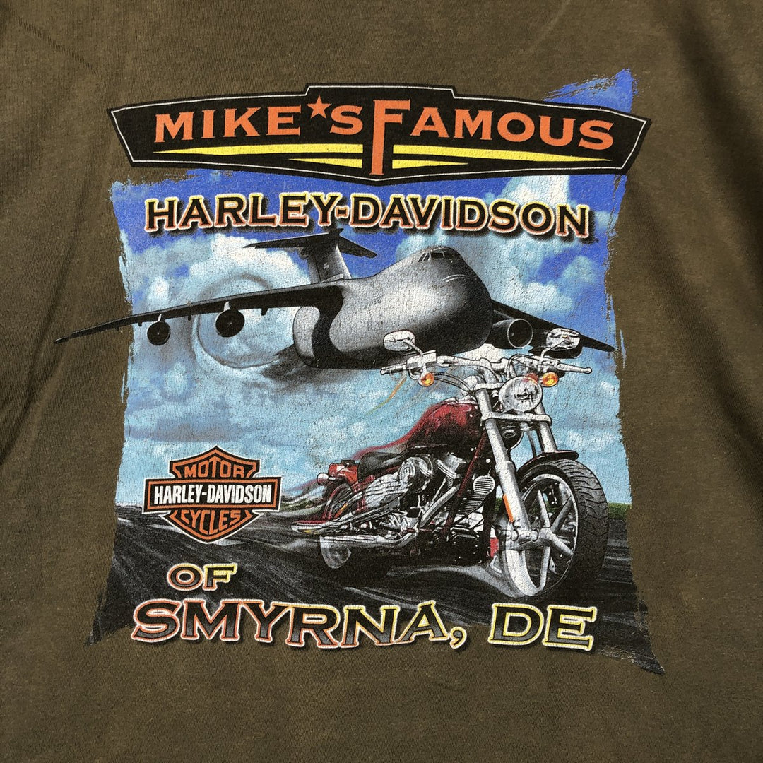 Harley-Davidson Motorcycle Bike T-shirt, Men's XL size cotton Khaki type Vintage Second Hand