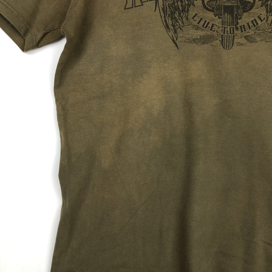 Harley-Davidson Motorcycle Bike T-shirt, Men's XL size cotton Khaki type Vintage Second Hand