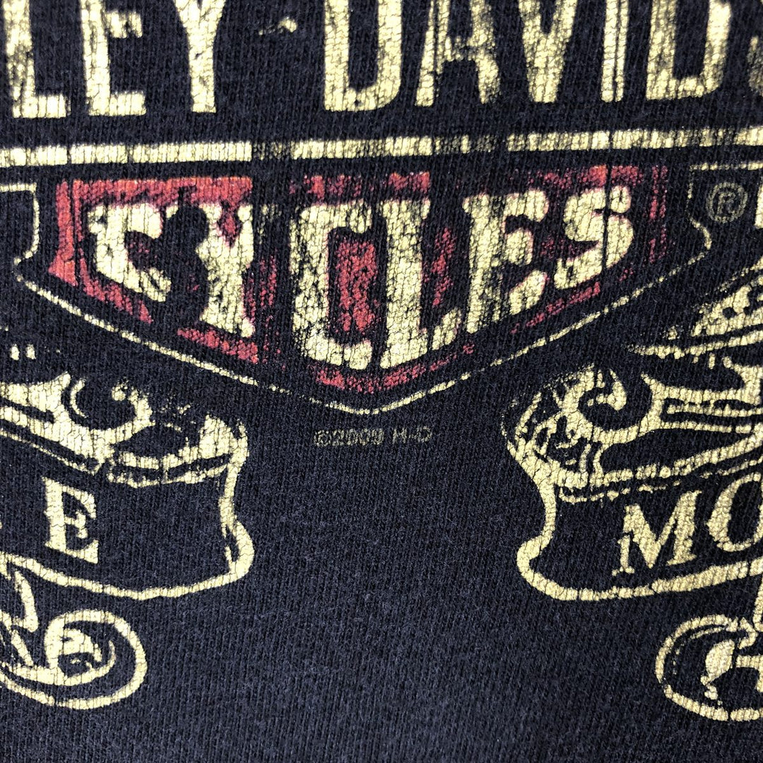 00'S Harley-Davidson Motorcycle Bike T-shirt Men's L size cotton black type Vintage Second Hand