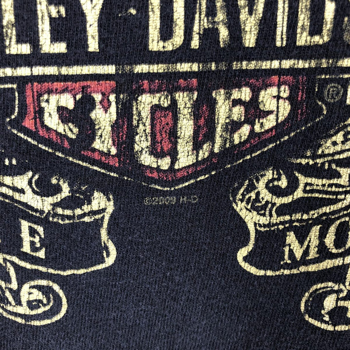 00'S Harley-Davidson Motorcycle Bike T-shirt Men's L size cotton black type Vintage Second Hand