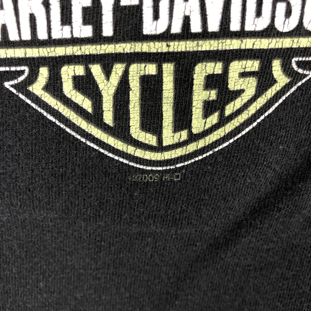 00'S Harley-Davidson Motorcycle Bike T-shirt Men's L size cotton black type Vintage Second Hand
