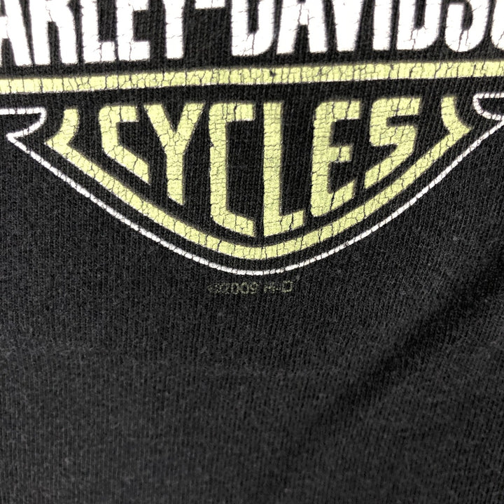 00'S Harley-Davidson Motorcycle Bike T-shirt Men's L size cotton black type Vintage Second Hand