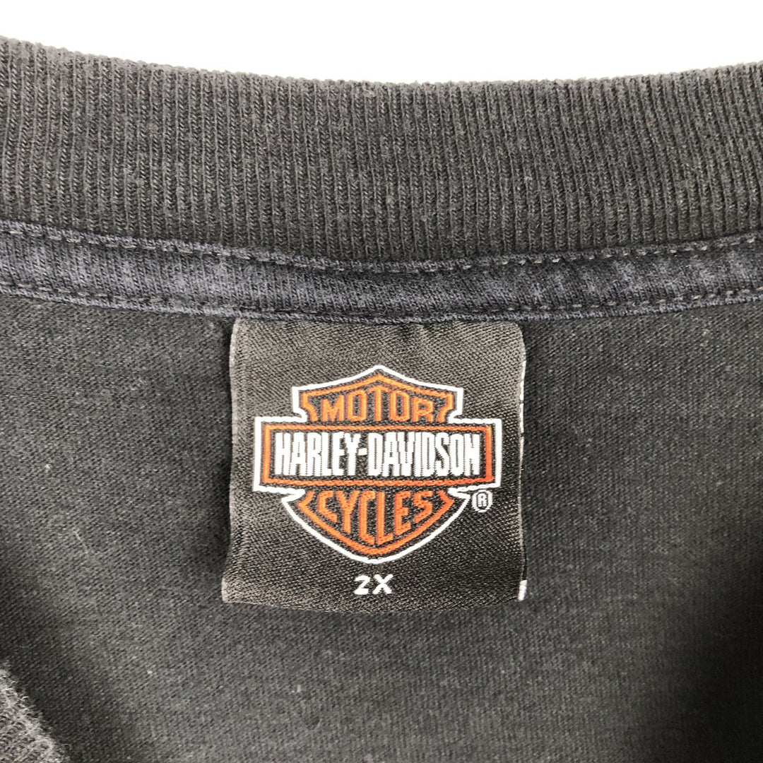 00'S Harley-Davidson Motorcycle Bike T-shirt Made in USA Men's XXL cotton black type Vintage Second Hand