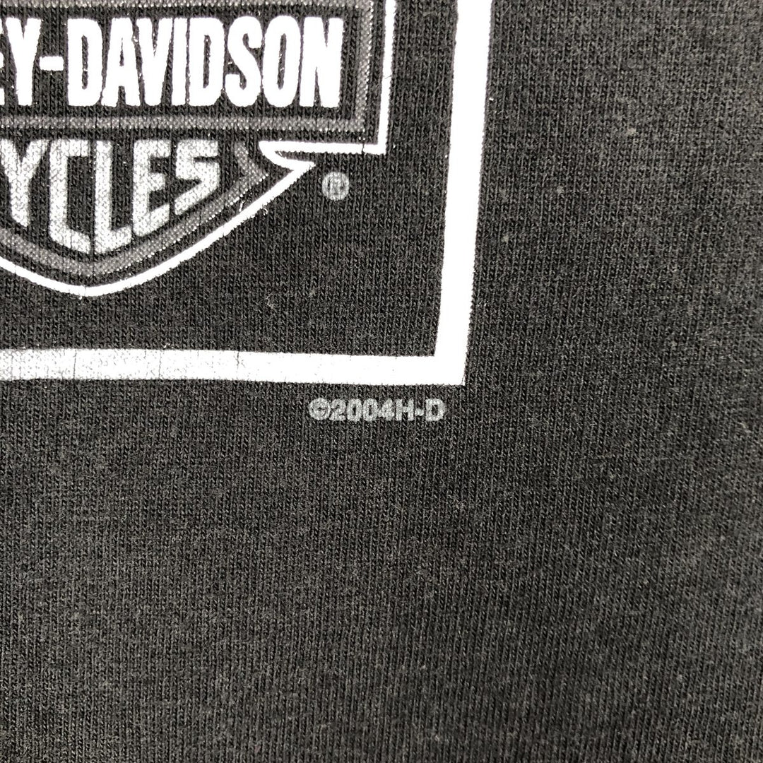 00'S Harley-Davidson Motorcycle Bike T-shirt Made in USA Men's XXL cotton black type Vintage Second Hand