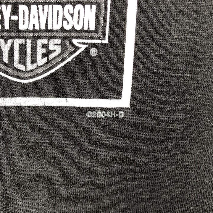 00'S Harley-Davidson Motorcycle Bike T-shirt Made in USA Men's XXL cotton black type Vintage Second Hand
