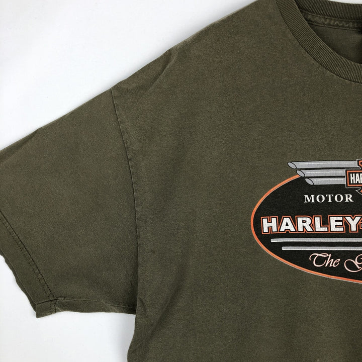 2000'S Harley-Davidson Dragon Pattern Motorcycle T-Shirt, Men's Size XL (approx.) cotton Khaki type Vintage Second Hand