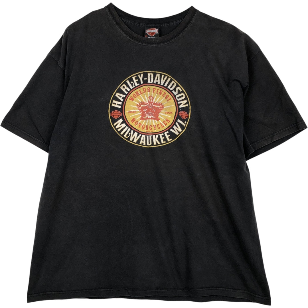 00'S Harley-Davidson Motorcycle Bike T-shirt Men's XXL cotton Charcoal Vintage Second Hand