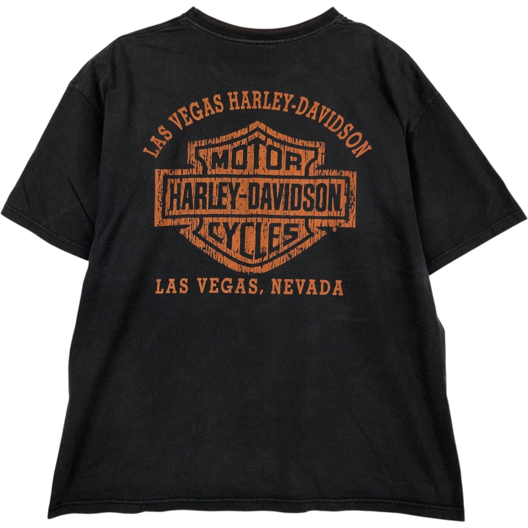 00'S Harley-Davidson Motorcycle Bike T-shirt Men's XXL cotton Charcoal Vintage Second Hand