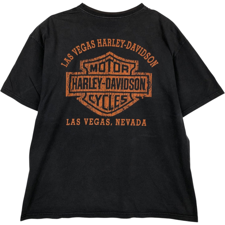 00'S Harley-Davidson Motorcycle Bike T-shirt Men's XXL cotton Charcoal Vintage Second Hand