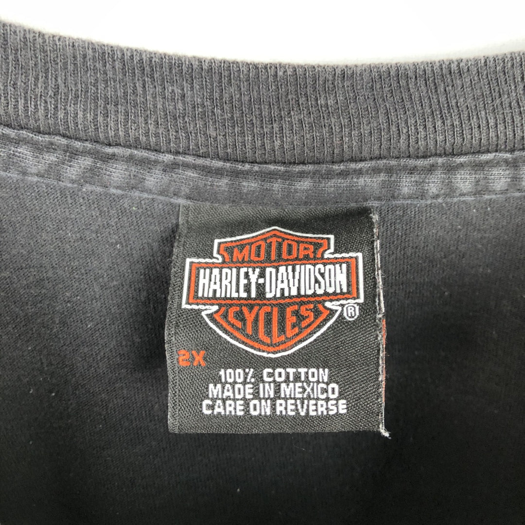 00'S Harley-Davidson Motorcycle Bike T-shirt Men's XXL cotton Charcoal Vintage Second Hand
