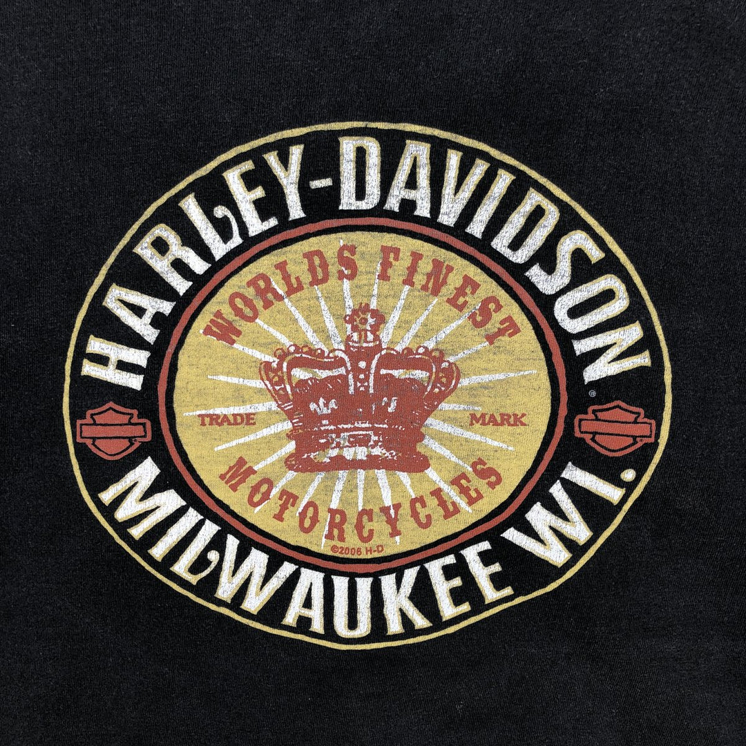 00'S Harley-Davidson Motorcycle Bike T-shirt Men's XXL cotton Charcoal Vintage Second Hand