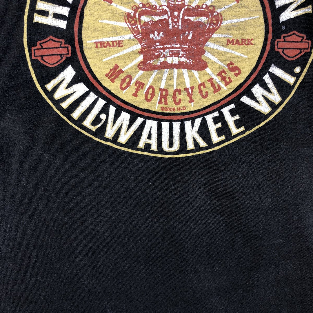 00'S Harley-Davidson Motorcycle Bike T-shirt Men's XXL cotton Charcoal Vintage Second Hand
