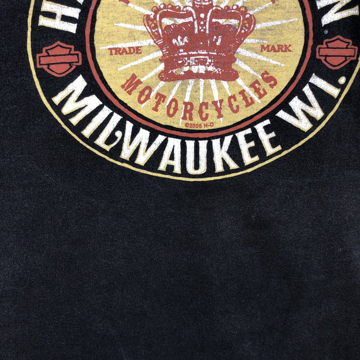 00'S Harley-Davidson Motorcycle Bike T-shirt Men's XXL cotton Charcoal Vintage Second Hand