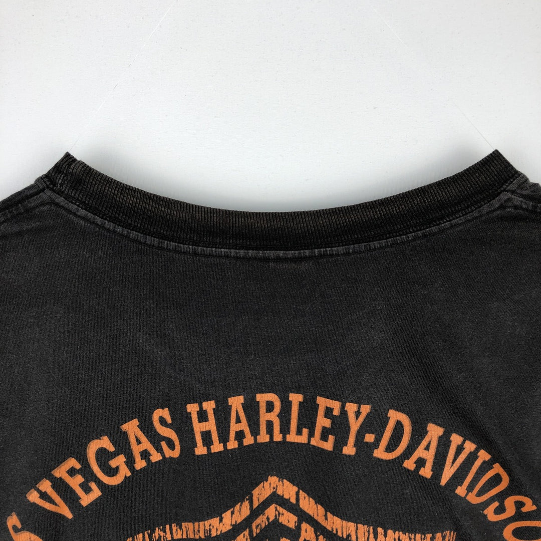 00'S Harley-Davidson Motorcycle Bike T-shirt Men's XXL cotton Charcoal Vintage Second Hand