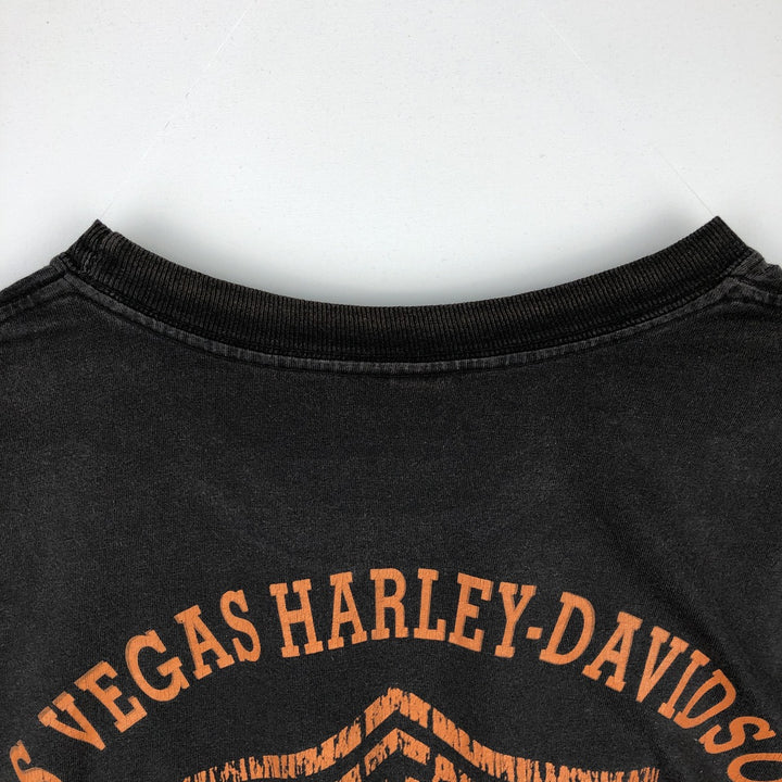00'S Harley-Davidson Motorcycle Bike T-shirt Men's XXL cotton Charcoal Vintage Second Hand