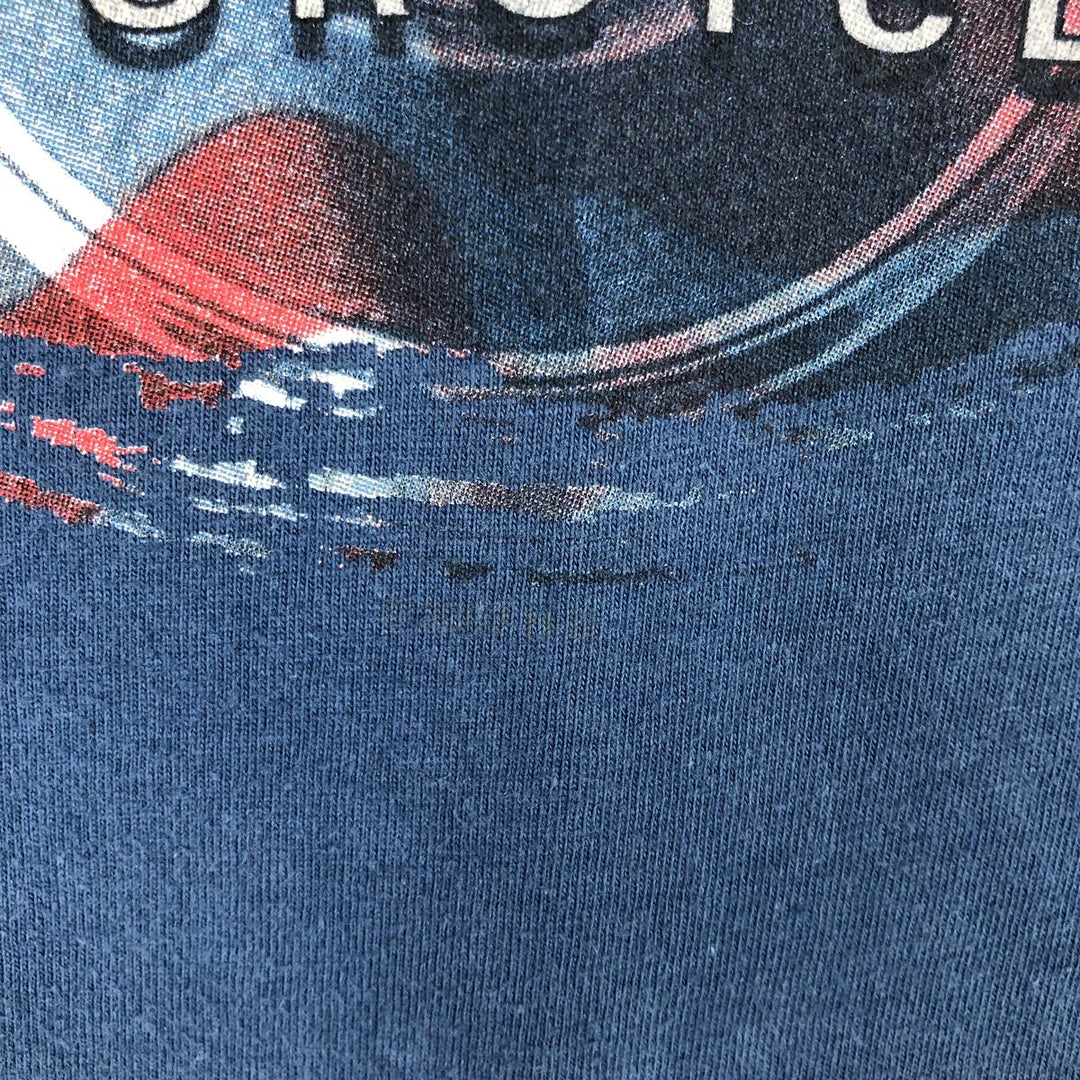 00'S Harley-Davidson Stars and Stripes Motorcycle Bike T-shirt Made in USA Men's L size cotton blue type Vintage Second Hand