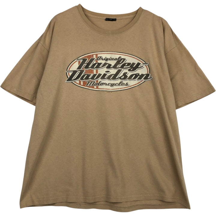 00'S Harley-Davidson Motorcycle Bike T-shirt Men's XL size unclear Beige type Vintage Second Hand